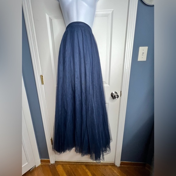 Jenny Yoo Dresses & Skirts - Jenny Yoo Collection Womens 4 Louise Tulle Navy Blue Maxi Skirt S Bridesmaid